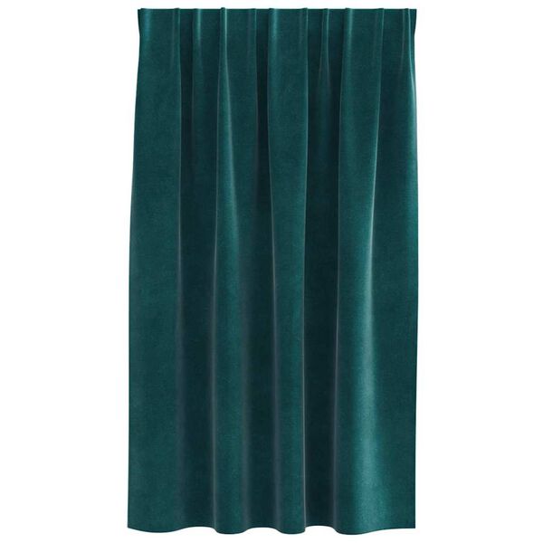 vidaXL Rideaux avec des rideaux 2 pcs Vert fonc&eacute; 140 x 140 cm Velours