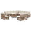 vidaXL Ensemble de canap&eacute; de jardin 14 pcs Beige polyrotin