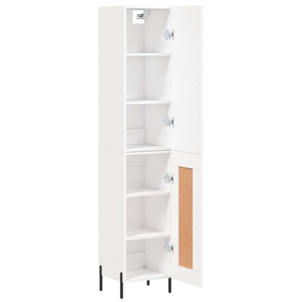 vidaXL Buffet haut Blanc 34,5x34x180 cm Bois d'ing&eacute;nierie