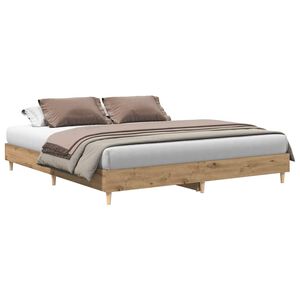 vidaXL Cadre de lit sans matelas ch&ecirc;ne artisanal 160x200 cm