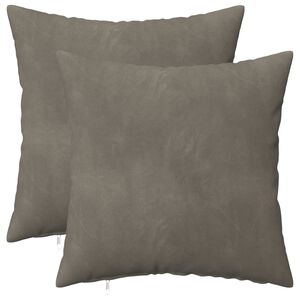 vidaXL Coussin avec oreiller HEERLEN 2 pi&egrave;ces Gris clair Velours