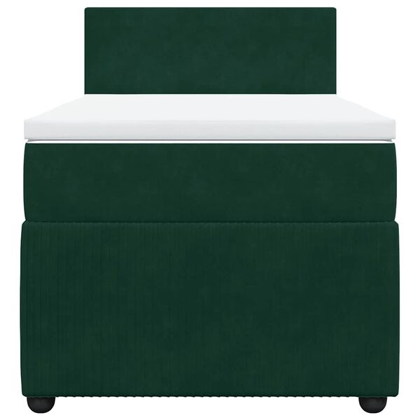 vidaXL Sommier &agrave; lattes de lit avec matelas Vert fonc&eacute; 90x190 cm