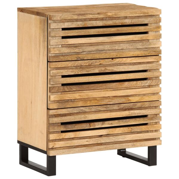 vidaXL Buffets 2 pcs 60x34x75 cm bois de manguier massif brut