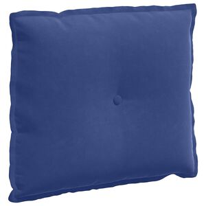 vidaXL Coussin de Dos Bleu police 60 x 50 cm Tissu en velours c&ocirc;tel&eacute;