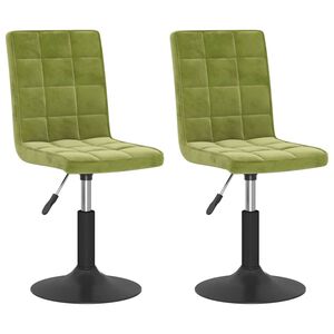 vidaXL Chaises pivotantes &agrave; manger lot de 2 vert clair velours