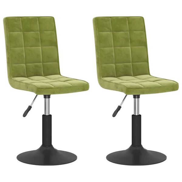 vidaXL Chaises pivotantes &agrave; manger lot de 2 vert clair velours