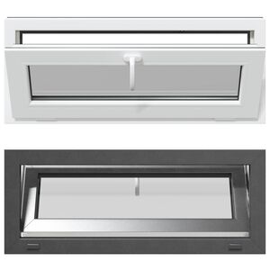vidaXL Fen&ecirc;tre de sous-sol RISOR 100 x 40 cm PVC et verre Anthracite