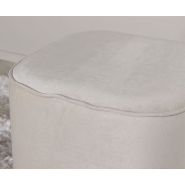 Venture Home Pouf Piff 44x44x41 cm Velours Blanc