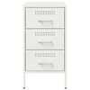 vidaXL Tables de chevet 2 pcs blanc 36x39x68 cm acier