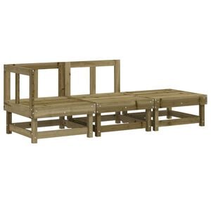 vidaXL Salon de jardin 3 pcs bois de pin impr&eacute;gn&eacute;