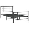 vidaXL Cadre de lit m&eacute;tal sans matelas avec pied de lit noir 100x190cm