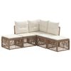 vidaXL Ensemble de canap&eacute; de jardin 5 pcs Beige polyrotin