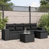 vidaXL Salon de jardin 6 pcs avec coussins noir r&eacute;sine tress&eacute;e