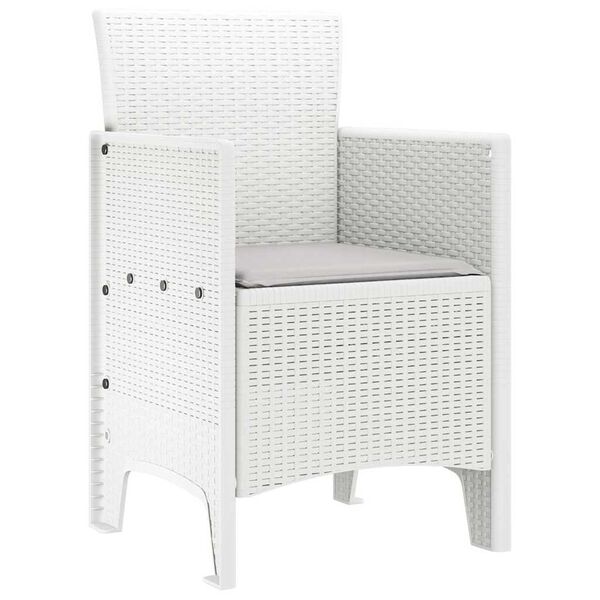 vidaXL Chaise de jardin 2 pcs Blanc 53 x 49 x 85 cm Polypropyl&egrave;ne