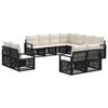 vidaXL Ensemble de canap&eacute; de jardin 11 pcs Noir polyrotin