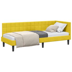 vidaXL Cadre de lit d'angle Jaune 80 x 200 cm Velours