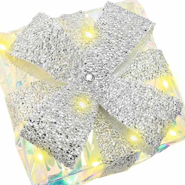 vidaXL Boîte Cadeau avec 60 LED 3 pcs Blanc chaud 20 x 20 x 20 cm PET