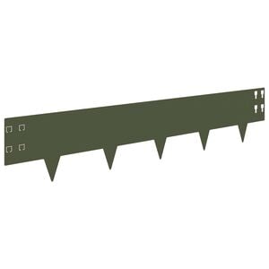 vidaXL Bordure de Pelouse 10 pcs 100 x 20 cm Acier Vert olive