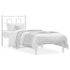 vidaXL Cadre de lit m&eacute;tal sans matelas avec t&ecirc;te de lit blanc 75x190cm