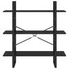 vidaXL Bibliothèque à 3 niveaux Noir 100x30x105 cm Bois de pin massif