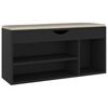 vidaXL Banc &agrave; chaussures et coussin Noir 104x30x49cm Bois d'ing&eacute;nierie
