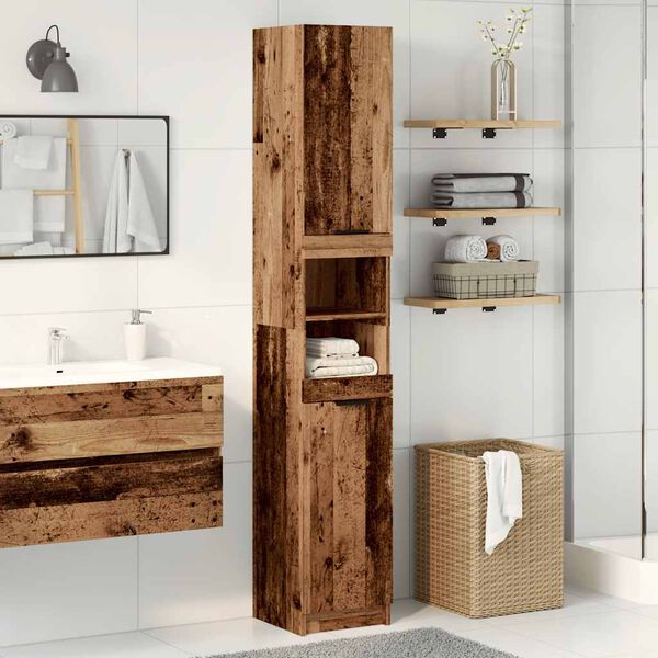vidaXL Armoire de salle de bain vieux bois bois d'ing&eacute;nierie