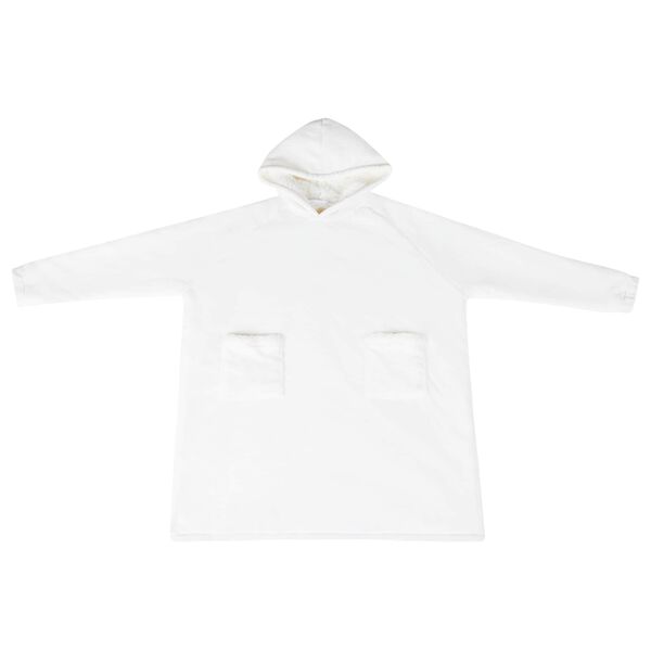 vidaXL Sweat &agrave; capuche couverture Blanc L Polaire et flanelle