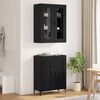 vidaXL Haut Armoire Ch&ecirc;ne noir 69,5 x 34 x 180 cm Bois d'ing&eacute;nierie