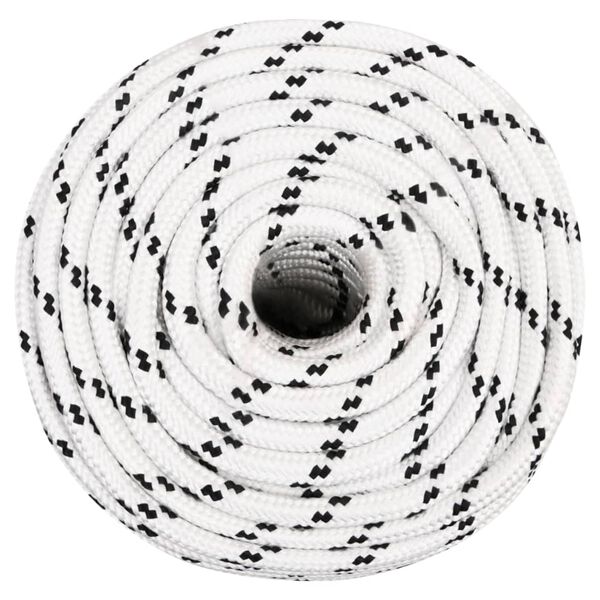 vidaXL Corde de bateau tress&eacute; Blanc 14 mmx100 m Polyester