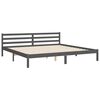 vidaXL Cadre de lit sans matelas gris 200x200 cm bois massif
