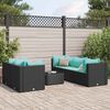 vidaXL Salon de jardin 6 pcs avec coussins Noir Résine tressée