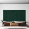 vidaXL T&ecirc;te de lit murale 12 pcs Vert fonc&eacute; 30 x 30 cm Velours