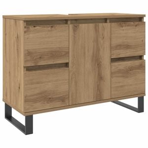 vidaXL Armoire de lavabo de salle de bain ch&ecirc;ne artisanal 65x33x60 cm