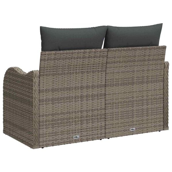 vidaXL Canap&eacute; de jardin avec coussin Gris 121 x 62 x 69cm polyrotin