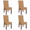 vidaXL Chaises &agrave; manger lot de 4 marron rotin naturel