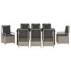 vidaXL Ensemble de salle &agrave; manger pour jardin 9 pcs Gris clair