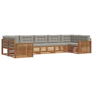 vidaXL Ensemble de canap&eacute;s d'ext&eacute;rieur 7 pcs Gris Naturel et Clair