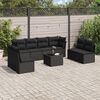 vidaXL Salon de jardin 9 pcs avec coussins noir r&eacute;sine tress&eacute;e