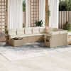 vidaXL Salon de jardin avec coussins 10 pcs beige r&eacute;sine tress&eacute;e