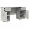 vidaXL Bureau avec porte Gris b&eacute;ton 140 x 49 x 76 cm Bois d'ing&eacute;nierie