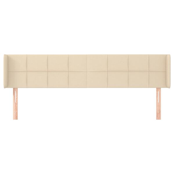 vidaXL T&ecirc;te de lit avec oreilles Cr&egrave;me 203x16x78/88 cm Tissu