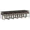 vidaXL Ensemble &agrave; manger de jardin coussins 13 pcs gris r&eacute;sine tress&eacute;e