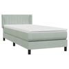 vidaXL Sommier &agrave; lattes de lit et matelas gris clair 80x220 cm velours