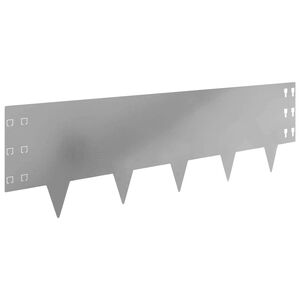 vidaXL Bordure de Pelouse 10 pc 100 x 30 cm Acier Argent&eacute;