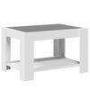vidaXL Table basse avec LED blanc 73x53x45 cm bois d'ing&eacute;nierie