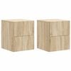 vidaXL Cabinet de chevet mural 2 pcs Ch&ecirc;ne Sonoma 33 x 34,5 x 40 cm