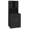vidaXL Meuble pour machine &agrave; laver Noir