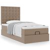VidaXL Lit ottoman et matelas cappuccino 100x200cm similicuir