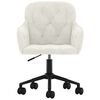 vidaXL Chaise pivotante de bureau Cr&egrave;me Velours