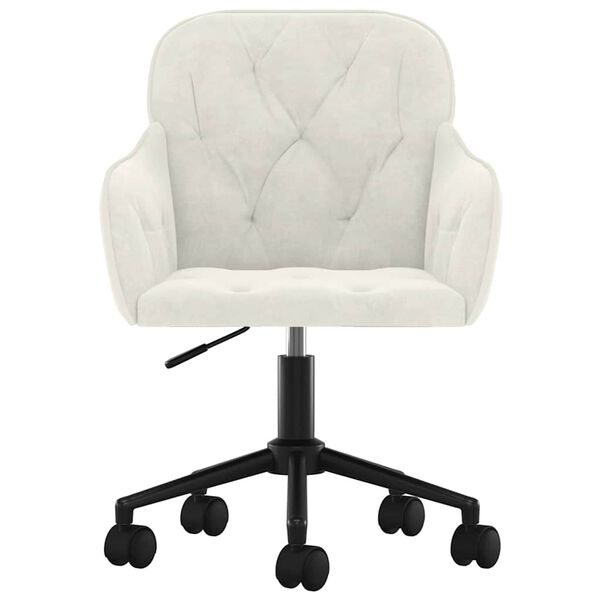 vidaXL Chaise pivotante de bureau Cr&egrave;me Velours